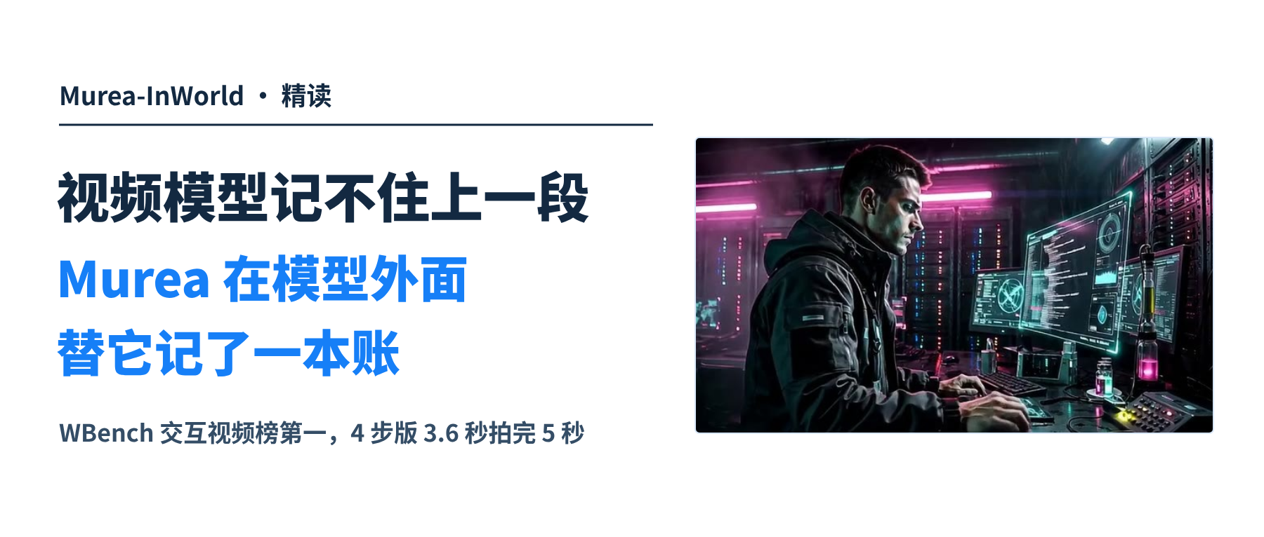 Murea-InWorld 拿下交互视频榜 WBench 第一，打一句话，AI 接着拍下一段。